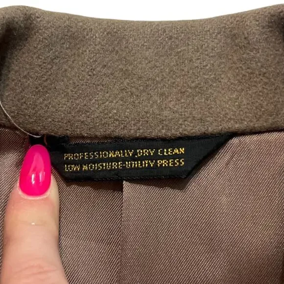 Vintage David Brooks Ltd Tan Taupe 100% Wool Blazer size 6 Light Academia 80s - Picture 7 of 11